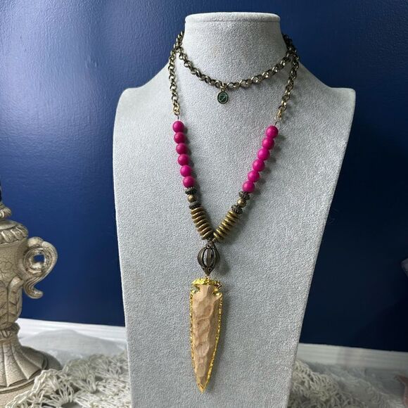 Gorgeous Layering Fabulina Designer Layering Arrowhead Necklace 32” - Picture 1 of 5